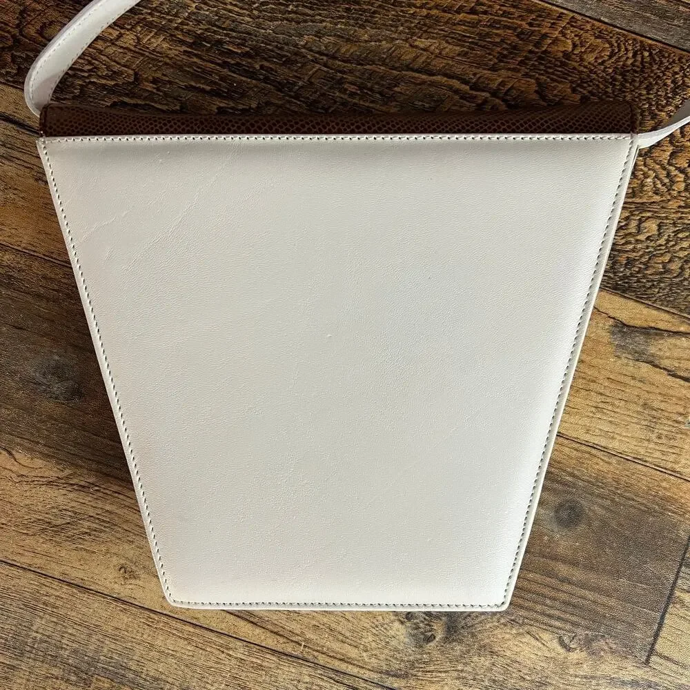 Vintage Michael Rome for M. Fine Italy Geometric Two-Tone Leather Shoulder Bag